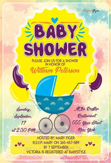 Baby Shower Party Flyer Template - Download Free Flyer Templates